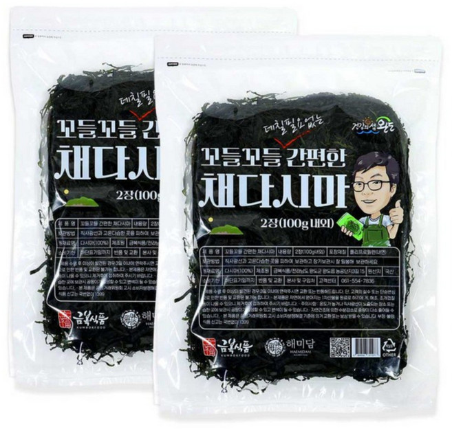 해미담 청정해역 완도 햇 마른 채다시마, 100g, 2개