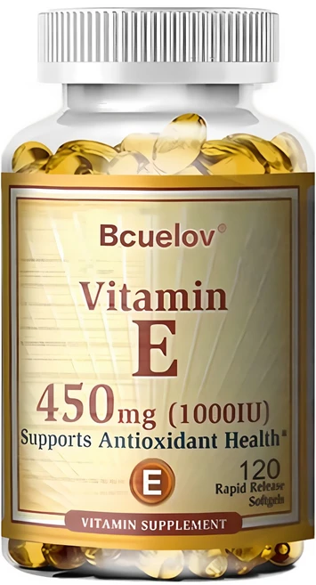 비타민 E 450mg(1000IU) - 면역 기능 강화 항산화제 세포 건강 피부 질감 개선 눈 건강 노화 방지 지원, 120정, 1박스 - 쿠팡
