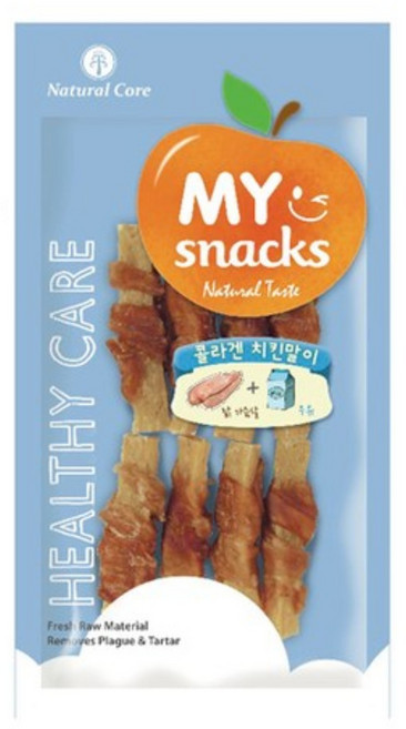 네츄럴코어 마이스낵 콜라겐 치킨말이, 우유맛X6개+치즈춥스1P, 53g, 6개