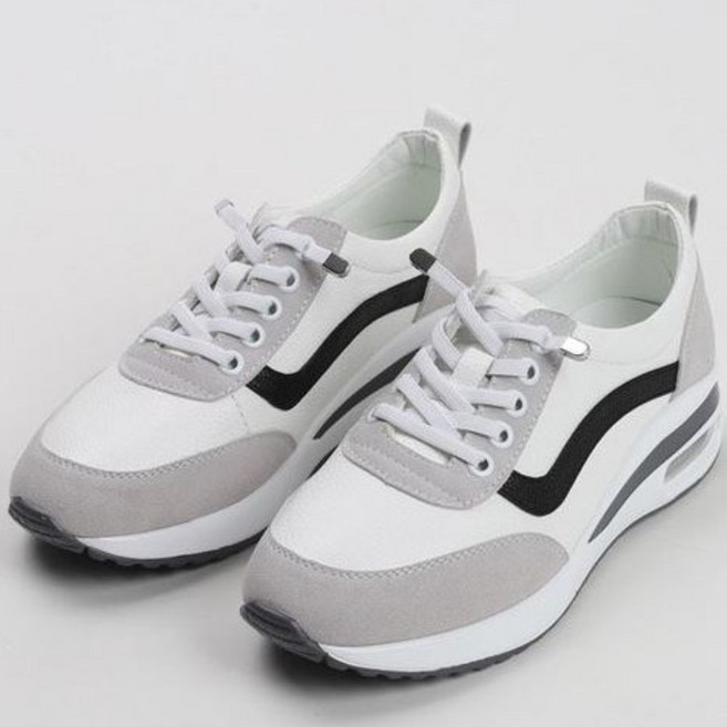 [트리샤]6m 천연소가죽 키높이 에어쿠션 스니커즈 운동화 런닝화 BK P09-1