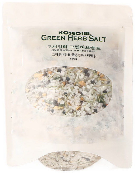 고서임 캠핑소금 그라인더 리필용 허브솔트 (그린허브솔트 / 레드페퍼솔트) 대용량 비닐팩, 350g, 1개, 그린허브솔트 350g(비닐팩)