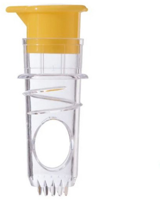 퀵픽스 편리한 레몬 오렌지 수동 주서기 휴대용 압착기 플라스틱 경량 주스 리머 세척 수동 여행용 필터, 옐로