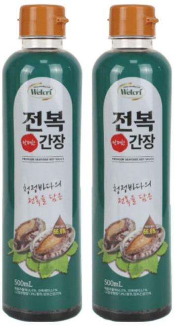 웰크리 전복 간장 500mlx2개 1세트 어간장 만능 맛간장 선물세트 추석 명절, 2개, 500ml
