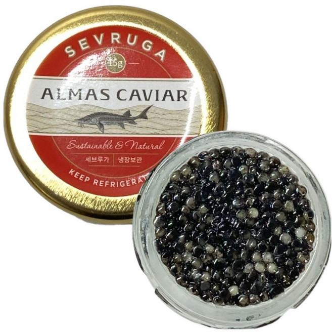 알마스캐비아 철갑상어알 캐비아 세브루가캐비어 15g, 1개