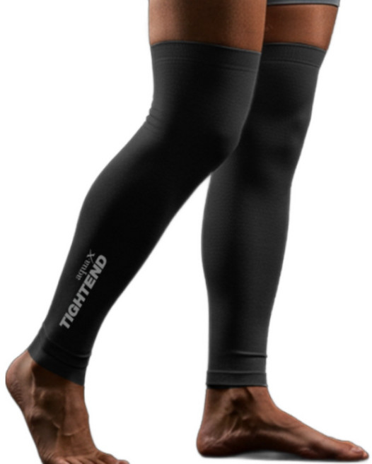 타이트엔드 쿨링 압박 다리 토시, 1세트, 블랙