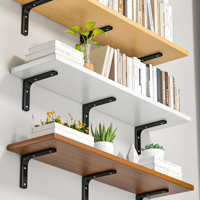 아이위크 벽선반 벽 부착 선반 책꽃이 장식, 1단, 화이트