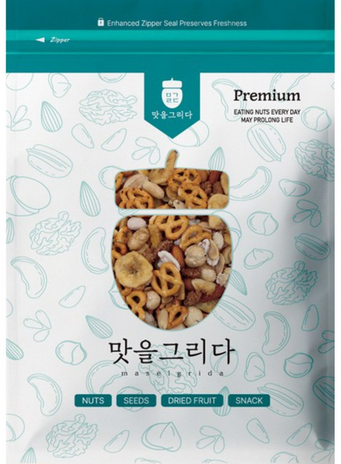 맛을그리다 프레첼 믹스너트 / 미니 프리첼 모듬안주 과자 견과류, 1개, 700g