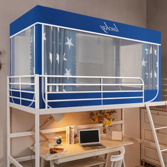 2층 싱글침대 커튼 사계절 난방텐트 사각모기장 암막텐트