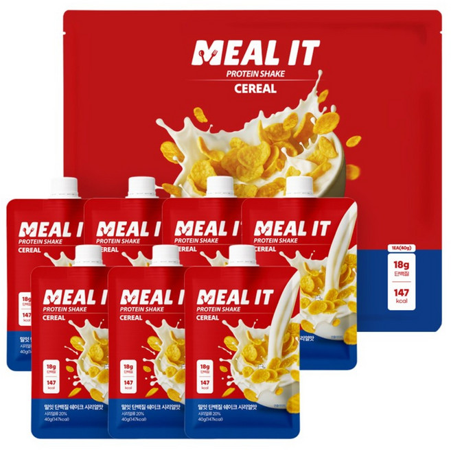 밀잇 식단관리 포켓형 단백질 쉐이크 시리얼맛, 1세트, 280g