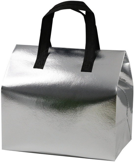 Smileorange 보냉가방 보냉백 도시락보냉백 보온보냉 소형 중형 대형 미니 사이즈 은박 보냉백 테이크아웃 커피 보냉백 일회용 부직포 쿨러백 아이스가방, 10개, 은색. 은빛.