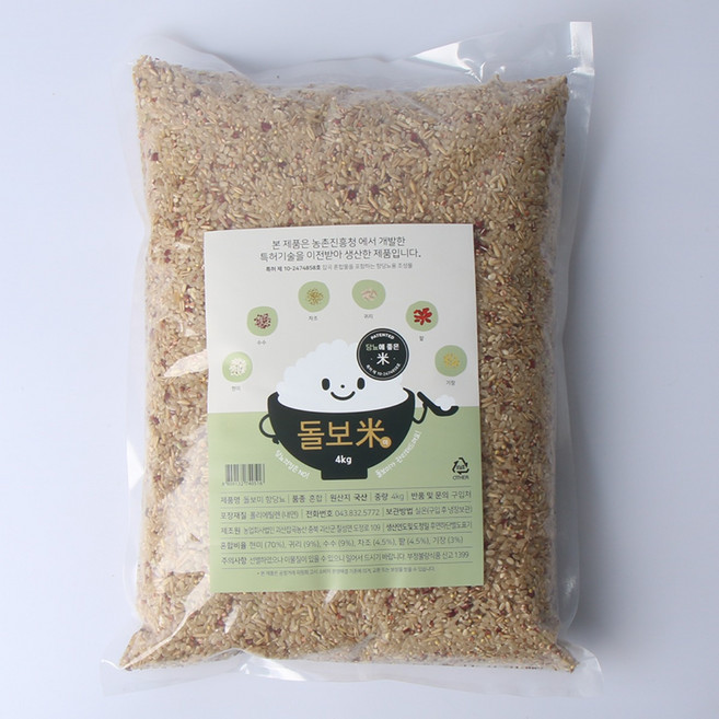 [농촌진흥청 특허] 국산 당뇨쌀 당뇨잡곡 당뇨에좋은 쌀 잡곡 [돌보미], 돌보미(현미70%/잡곡30%), 1개, 4kg