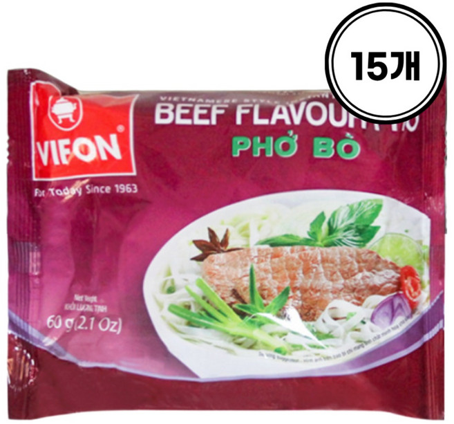 비폰 포보 쌀국수, 60g, 15개