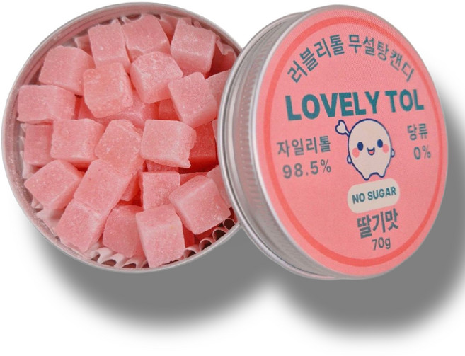 러블리톨 딸기맛 무설탕자일리톨캔디, 3개, 70g