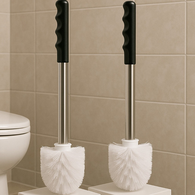 [신제품} JVIM 변기솔 아파트 교체용 청소솔 스텐 논슬립 고급 손잡이, 화이트, 1개