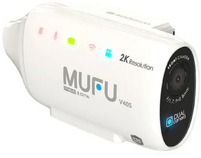 MUFU 雙鏡頭機車行車記錄器 V40S 極光機 2K高畫質, 星河白, V40S極光機