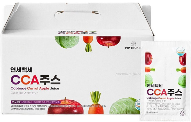 연세대학교 연세생활건강 연세백세 CCA주스(양배추 당근 사과), 60개, 70ml