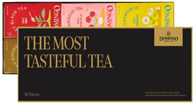 도밍고 프리미엄 패키지(20티백 6종), 꿀캐모마일+꿀민트+꿀홍차2개+꿀히비스커스+꿀생강, 1개