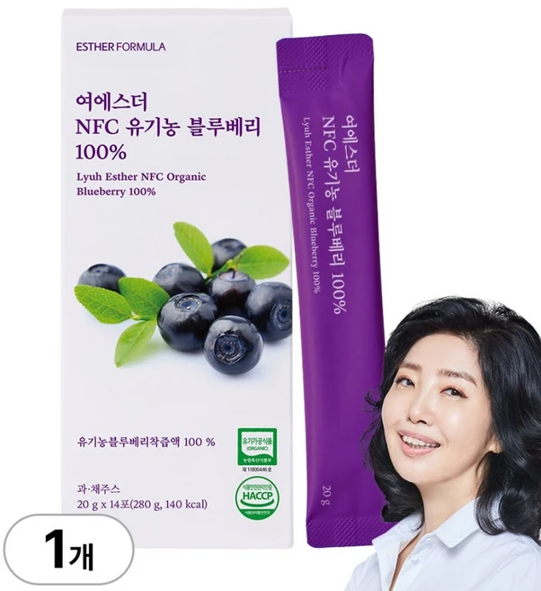 [본사직영] 여에스더 NFC 유기농 블루베리 100% 국민영양 프로젝트, 1박스, 280g - 쿠팡