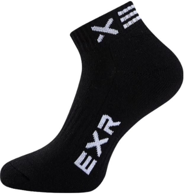 EXR 여성 스포츠 쿠션 넥 컬러라인 발목양말 5P_BK, FREE, 블랙
