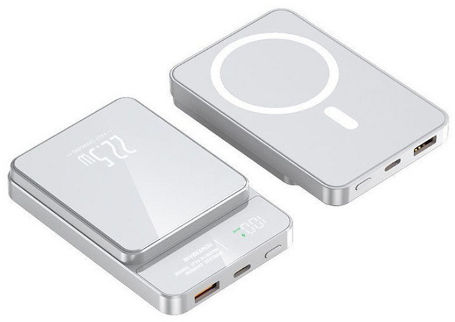 GoaTa 20000mAh 대용량 보조배터리 PD22.5W 슈퍼 급속충전15W 무선충전 맥세이프 보조배터리 항공 표준에 부합, 흰색