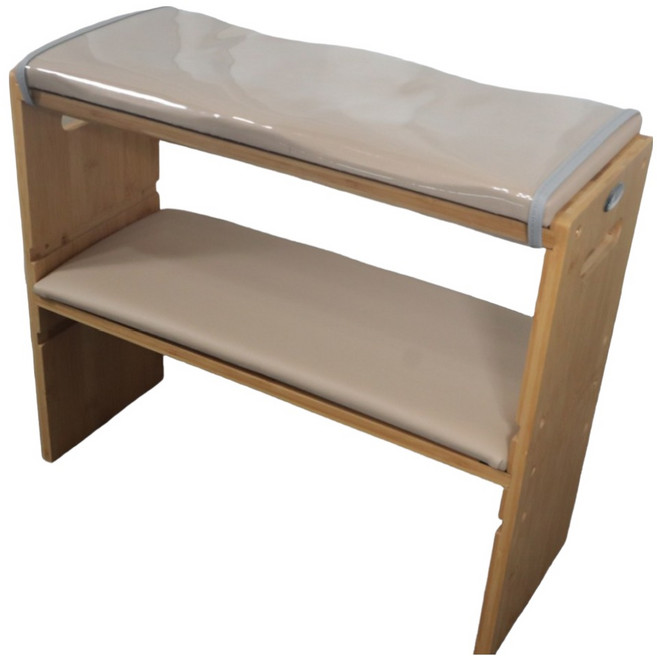 카라 네일 발각질 받침대 테이블 시술대 대나무 원목+탈부착 상판쿠션 세트, 07.발각질받침대 진베이지, 비닐커버추가, 1개, 진베이지