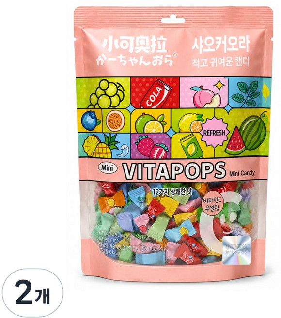 샤오커오라 비타팝스캔디 (500g) x 2봉 총 12가지 믹스, 500g, 2개