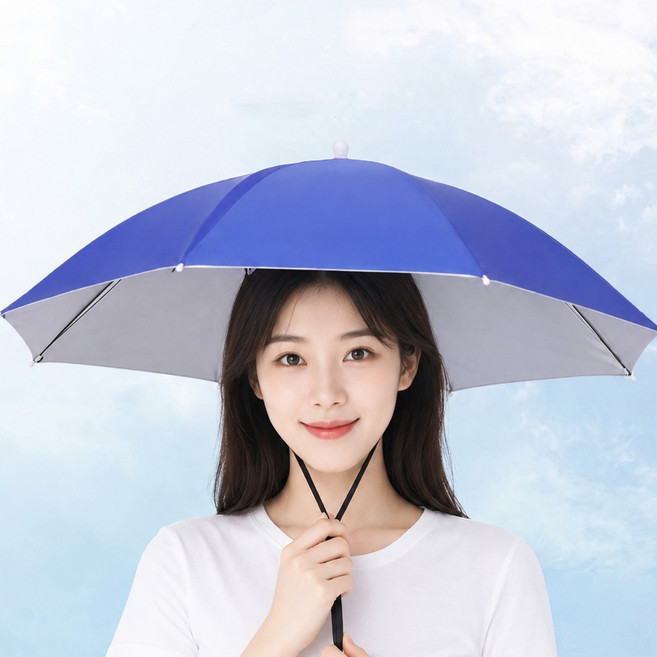 9위 - 1+1 우산모자 낚시 등산 우산 우양산 양손자유 자외선차단 농사 초경량 80cm