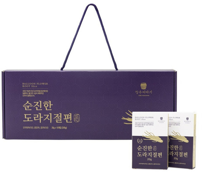 장수이야기 국내산 도라지 절편, 10개, 20g