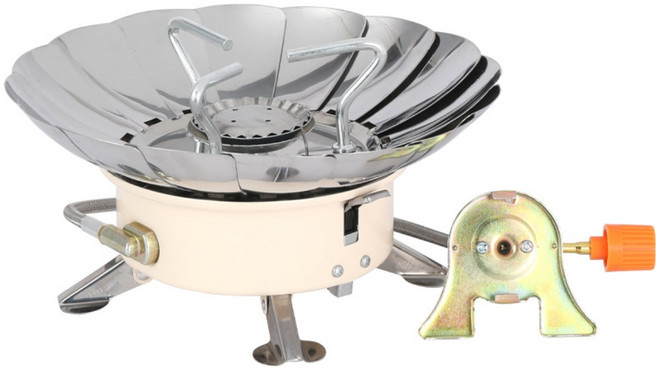 휴대용 원형 고화력 방풍 캠핑 가스 버너 그리들버너, 1개, 베이지