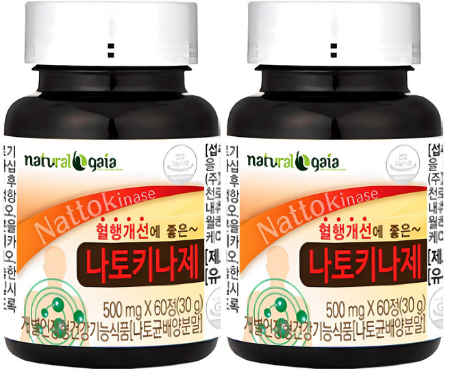 혈행개선 에 좋은 나토키나제 낫토, 60정, 2개