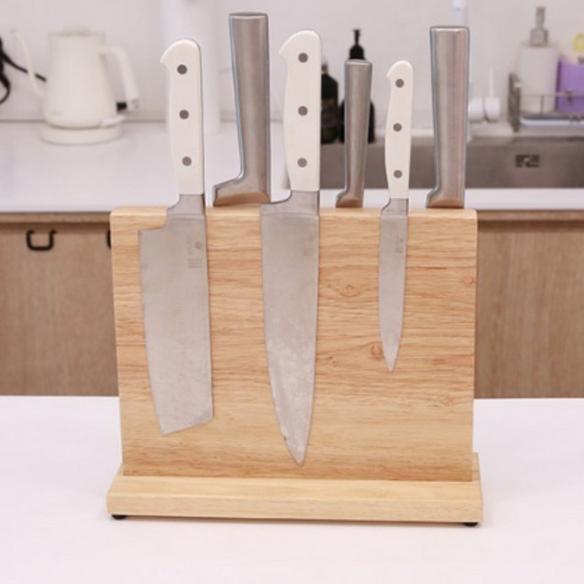 이놀 wood 자석 칼걸이 2세대 주방 칼꽂이 보관 거치대, 1개, 우드