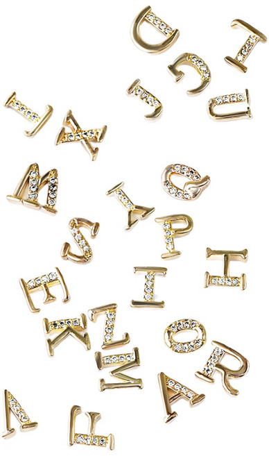 이니셜 알파벳 골드 큐빅 영문 파츠 셀프 젤네일아트, 1개, K