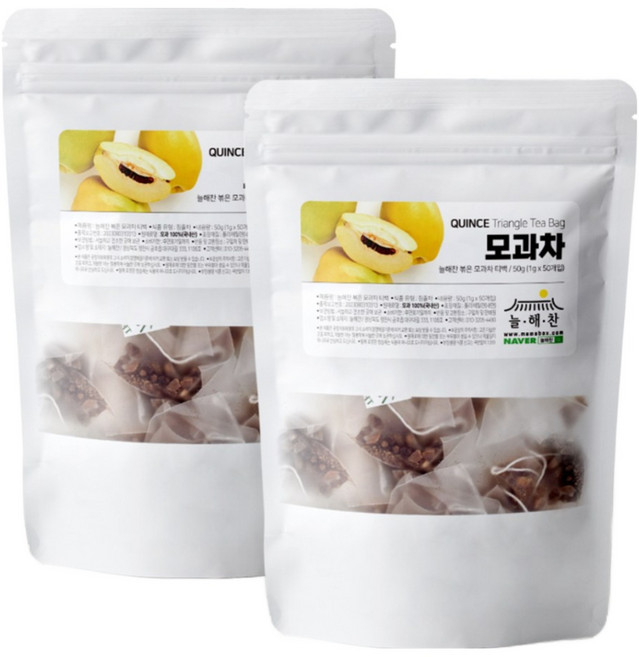 늘해찬 볶은 국산 모과차티백 모과 티백 삼각티백 대용량, 100개입, 1g, 2개, 50개입