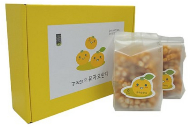 6시내고향 정선사위 100년가게 수제 유자 오란다 380g 1박스 촉촉한 수제강정 옛날과자, 1개