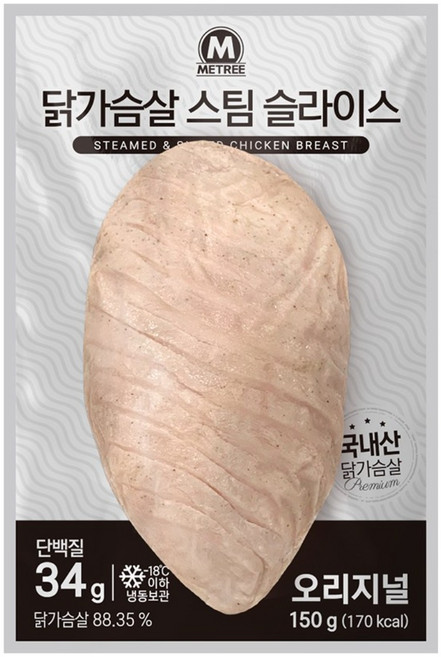 미트리 닭가슴살 스팀 슬라이스 오리지널, 150g, 32개