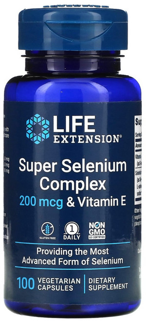 [100일분] 라이프익스텐션 슈퍼 셀레늄 복합체 & 비타민E 200mcg 베지 캡슐 100정, 5개