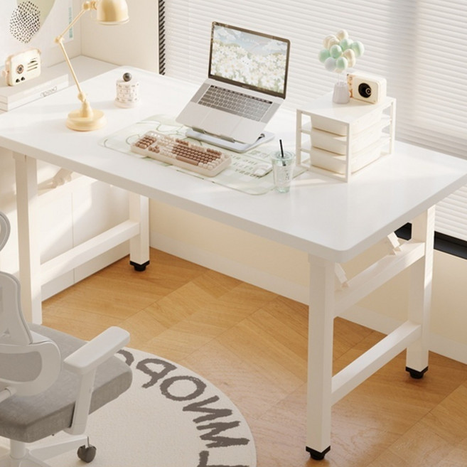 철제 접이식 책상 놀이 책상 컴퓨터 책상 다용도 접이식 테이블, 흰색