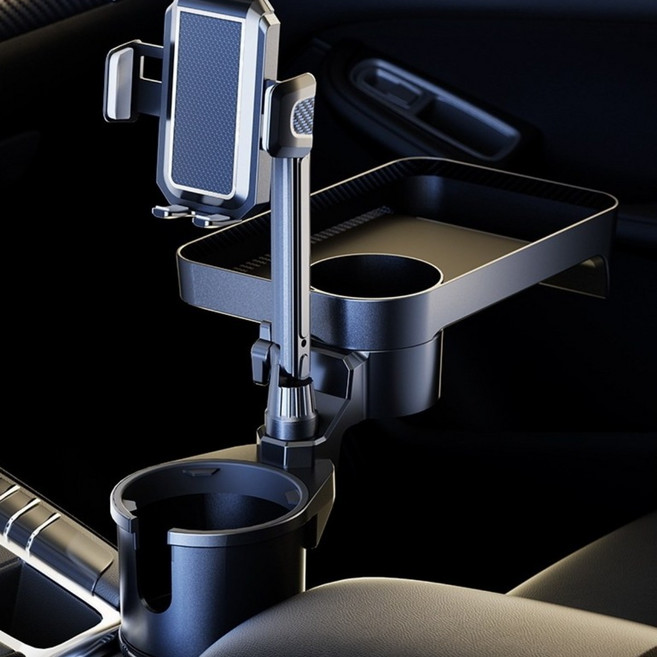 유티즌 차량용 4in1 휴대폰거치대 수납 테이블 컵홀더 1080도 회전각도, 1개