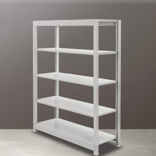 부원진열장 경량랙 조립식 무볼트 철제 선반, 화이트-독립형, 5단