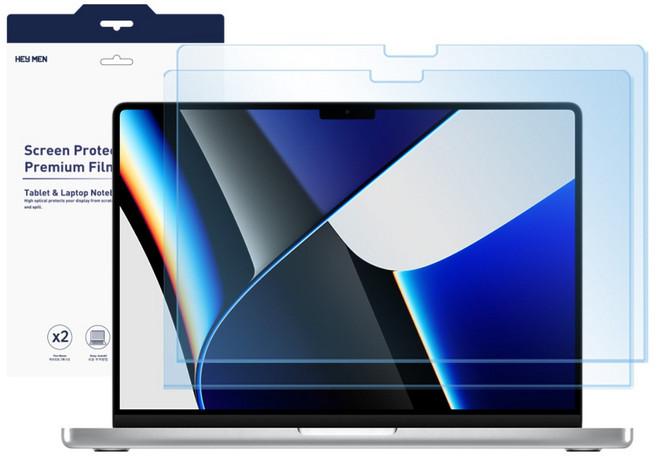 헤이맨 맥북 에어 13 M4 A3240 블루라이트 액정 보호 강화 필름 2매, 1개