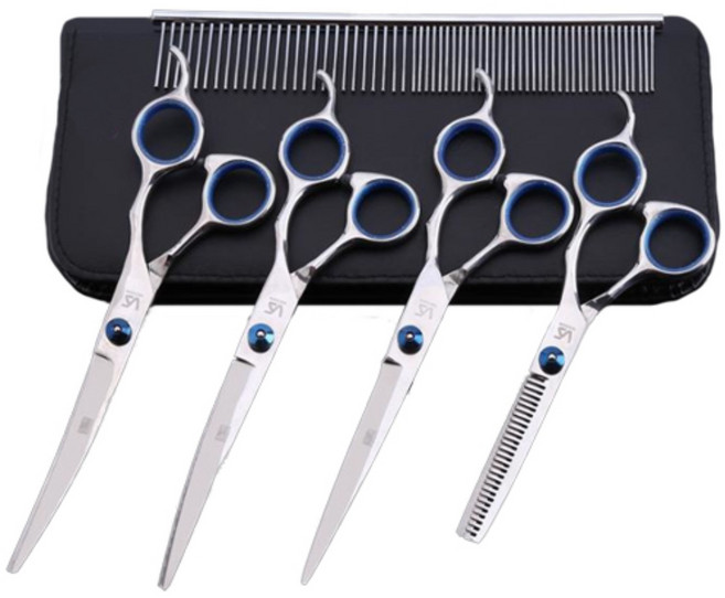 한수위 애견미용가위 5종 세트 강아지 반려견 용품, 1세트, 1세트