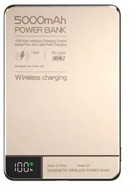 MagSafe 行動電源 移動電源 快充磁吸 無線充電, 鈦金色【優先消耗+雙彈窗】耳機手錶三合一,10000毫安【帶3C標識｜可上飛機】, 鈦金色, Q2