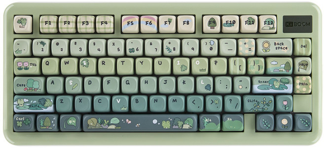 KiiBOOM Phantom81 Lite 75% 가스켓 기계식 키보드, 그린, KiiBOOM Mochi Switch, 제조사축