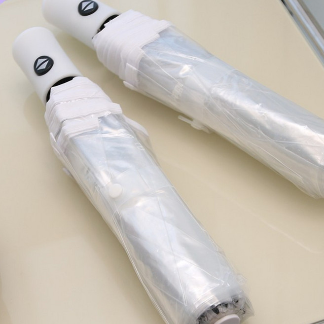 [1+1]투명 자동 3단 우산 안전한 시야 확보