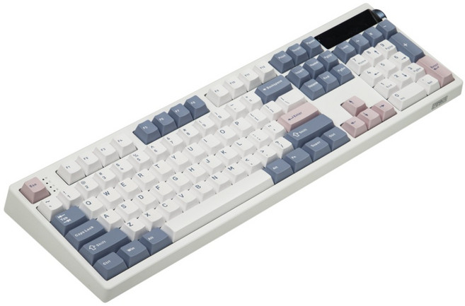 EPOMAKER TH108 PRO 에포메이커 풀배열 유무선 저소음 LCD 기계식 키보드 핫스왑 스마트 디스플레이 노브 탑재, 제조사축, 저소음 바다 소금V2, 화이트 블루
