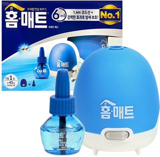 홈매트 리퀴드 코드형 히터 + 리필 45일 모기 훈증기, 홈매트 (전기모기약 & 리필), 1세트, 29ml