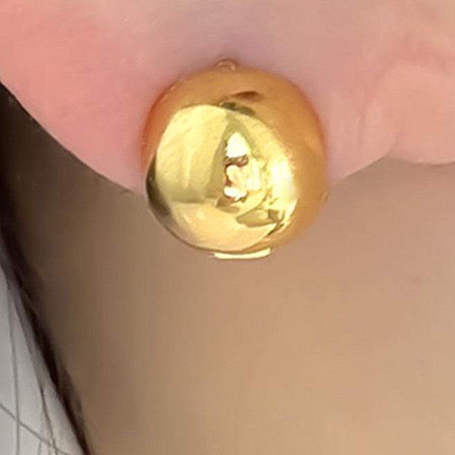 *쿠팡선물특가* 베라토 24K 순금 GH 볼륨 볼 원터치 귀걸이 2Size