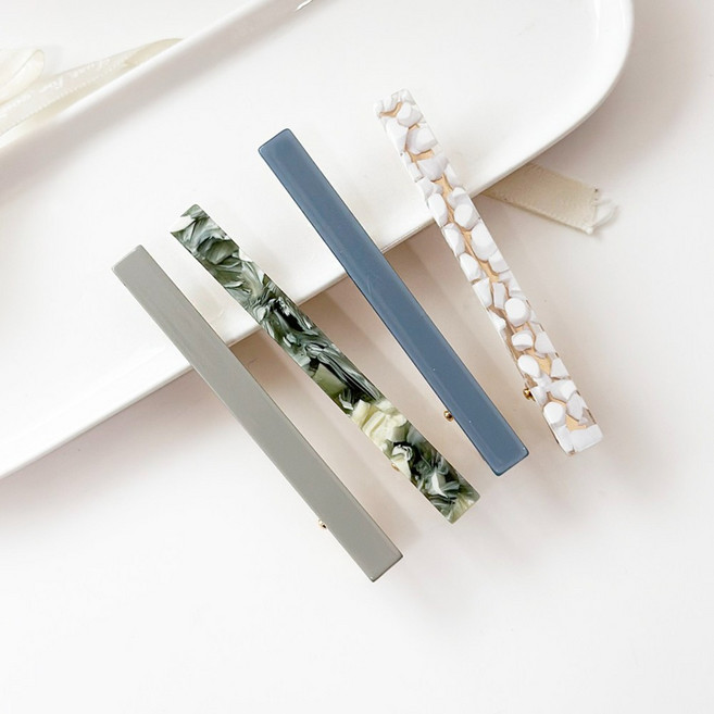 미다미 [4개세트] 프릭키 스퀘어 롱 셀룰로오스 집게핀