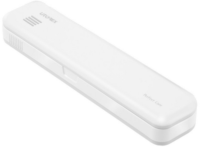 유토렉스 퍼펙트케어 충전식 휴대용 UV-C 듀얼 칫솔살균기 UTC-3200, PS2, 퓨어화이트