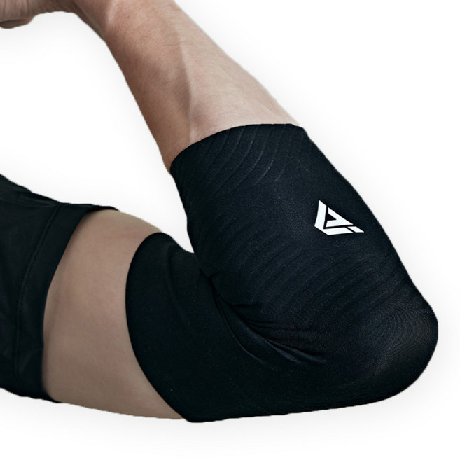 테이핑테크 ST 팔꿈치보호대 2P 테이핑 골프엘보 테니스엘보 얇은아대 국내생산, 1세트, 블랙